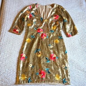 Just Me | Gold Sequin Dress